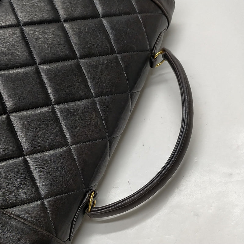 No Tariff Chanel Hand Bag Black Leather