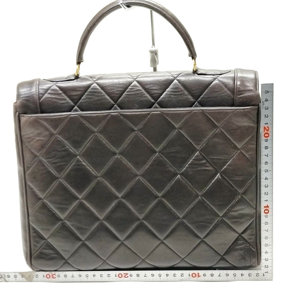 No Tariff Chanel Hand Bag Black Leather