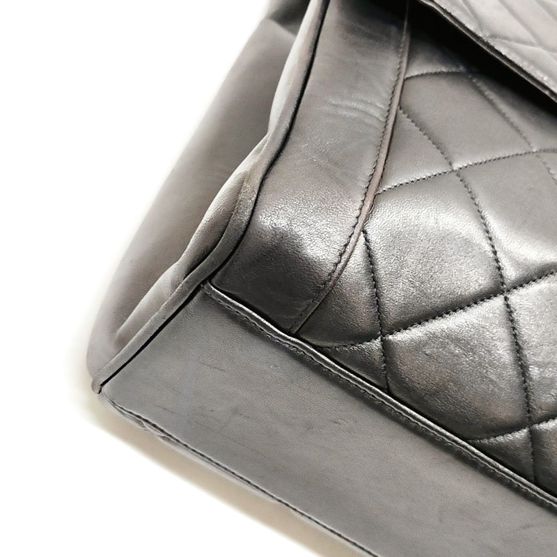 No Tariff Chanel Hand Bag Black Leather