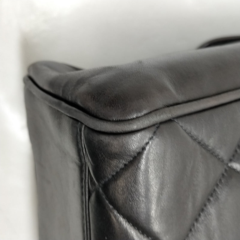 No Tariff Chanel Hand Bag Black Leather