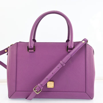 Mcm 2Way Shoulder Tote Bag Purple