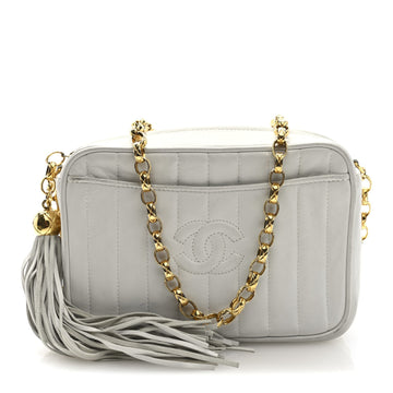 Lambskin Vertical Quilted Tassel Camera