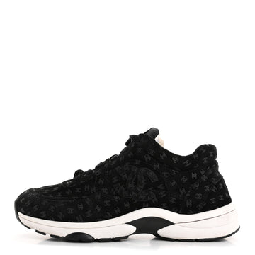 Suede Calfskin Printed Cc Sneakers 38.5