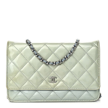 Chanel Patent Quilted Wallet On Chain