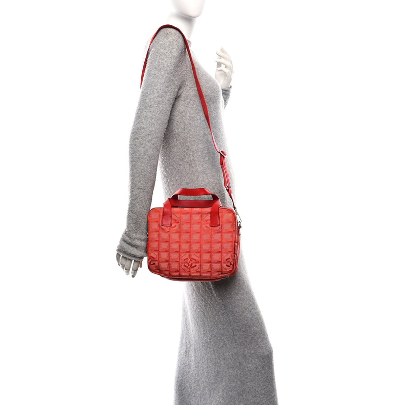 Nylon Small Travel Tote Red