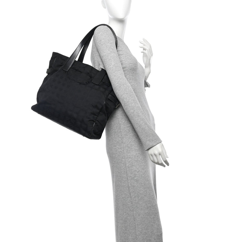 Nylon Large Travel Tote Black