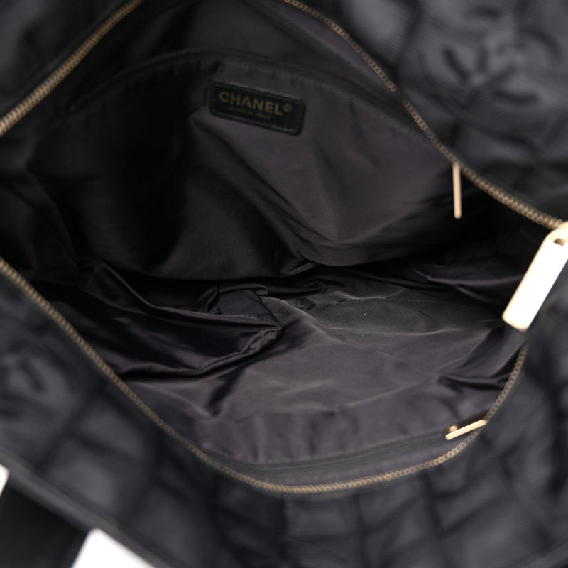 Nylon Large Travel Tote Black