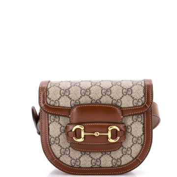 Horsebit Shoulder Bag Gg Coated Canvas