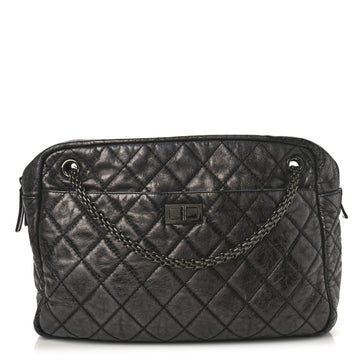 Metallic Aged Calfskin Quilted Large