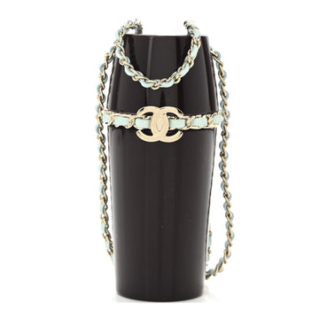 Lucite Lipstick Case On Chain Burgundy