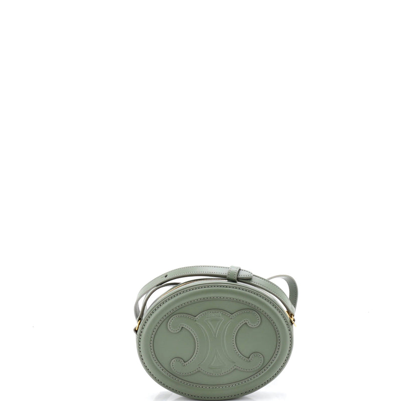 Triomphe Oval Crossbody Bag Leather Mini