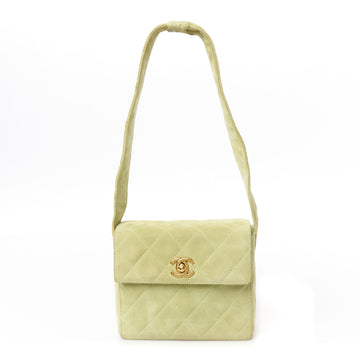 Suede Quilted Shoulder Bag Green