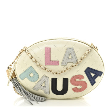 Embroidered Lambskin Chevron Quilted La