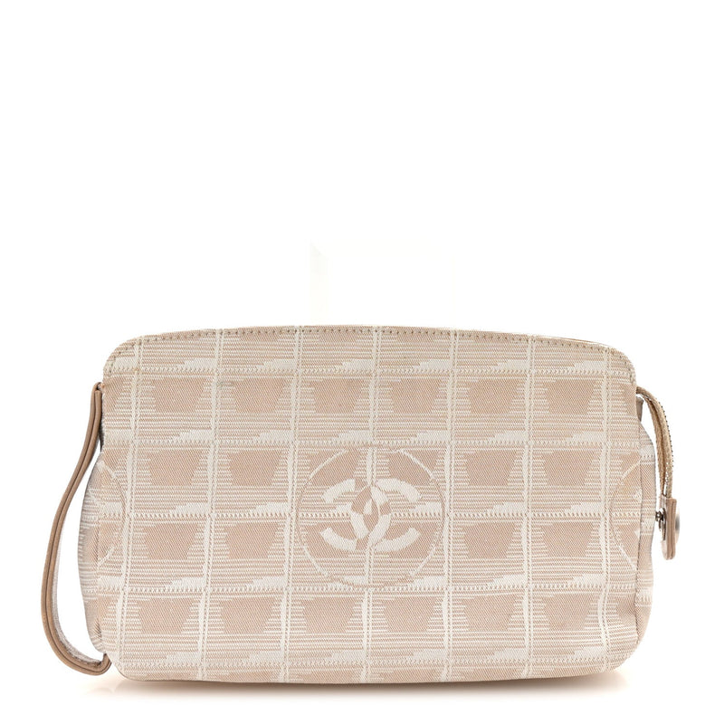 Nylon Travel Ligne Zip Pouch Beige