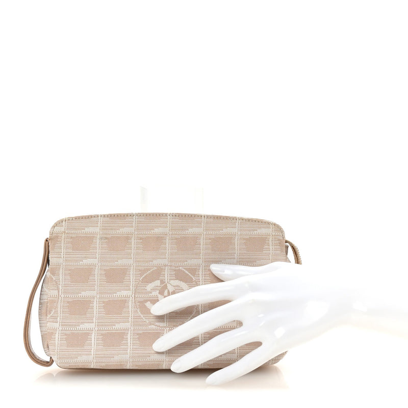 Nylon Travel Ligne Zip Pouch Beige