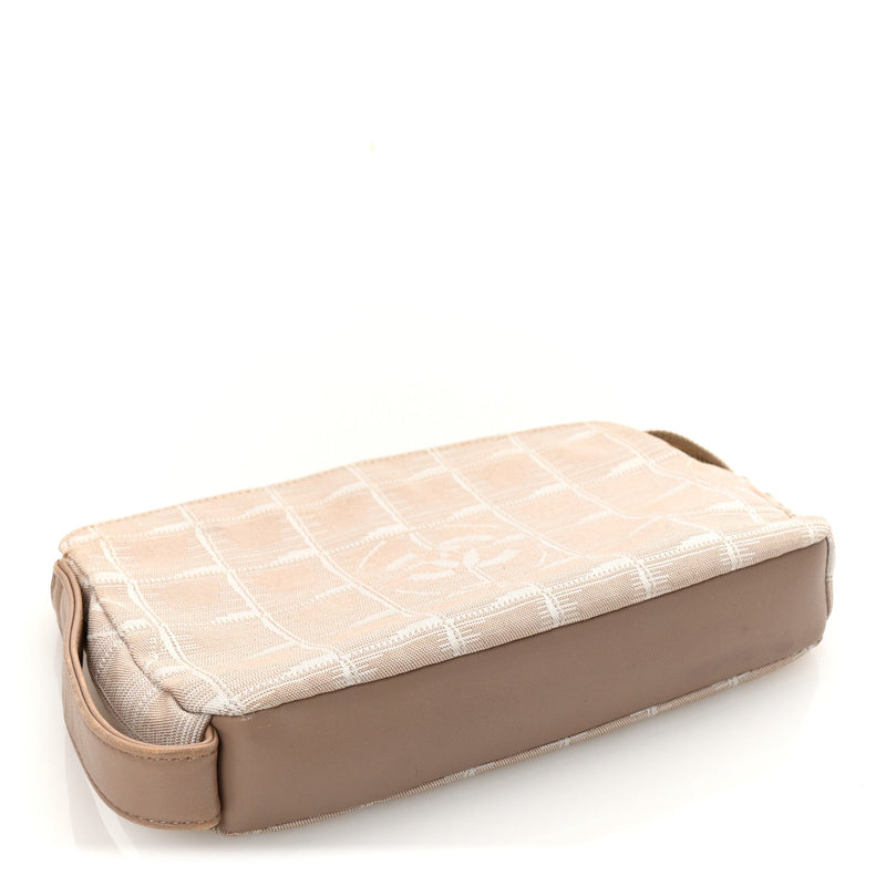 Nylon Travel Ligne Zip Pouch Beige
