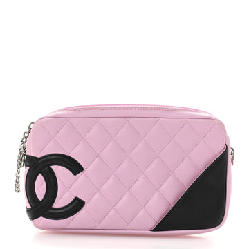 Calfskin Quilted Cambon Pochette Pink