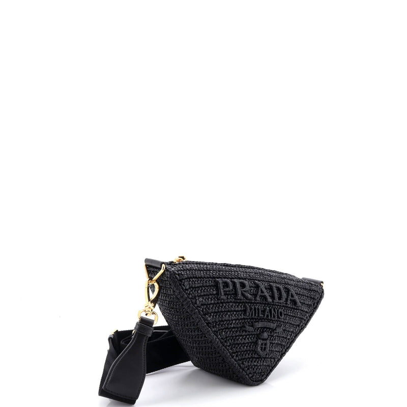 Triangle Logo Zip Crossbody Bag Crochet