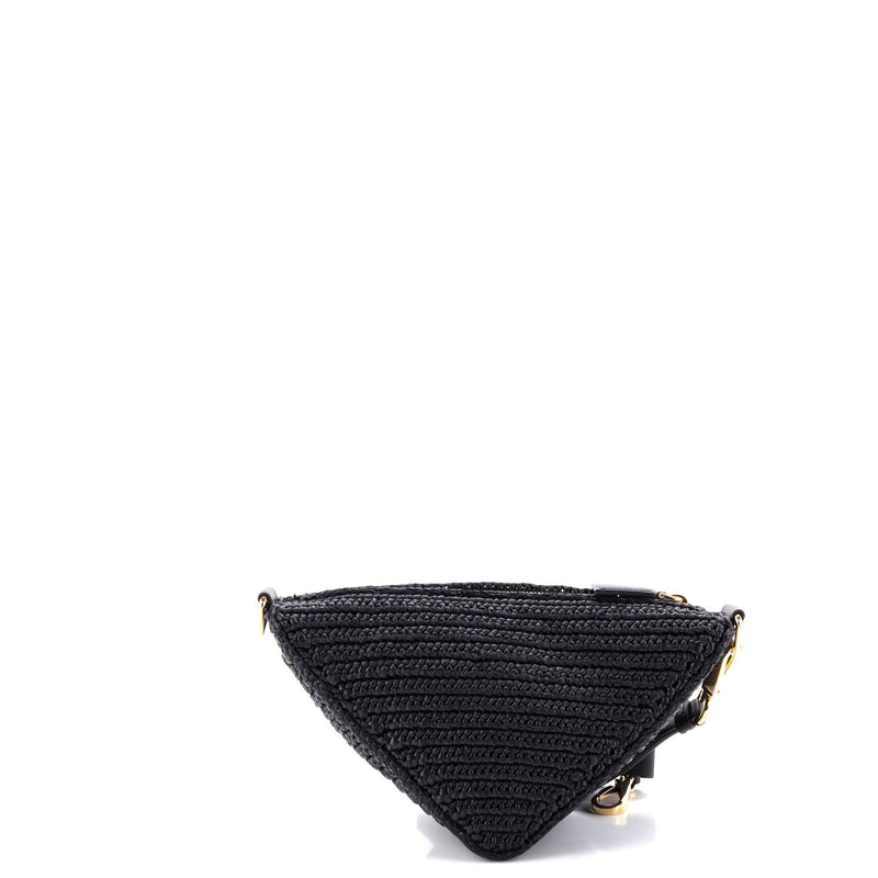 Triangle Logo Zip Crossbody Bag Crochet