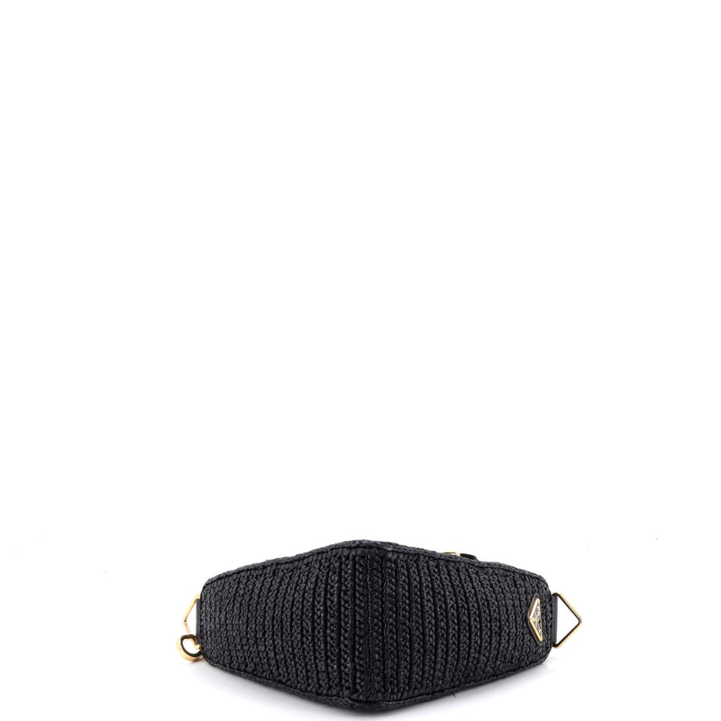 Triangle Logo Zip Crossbody Bag Crochet