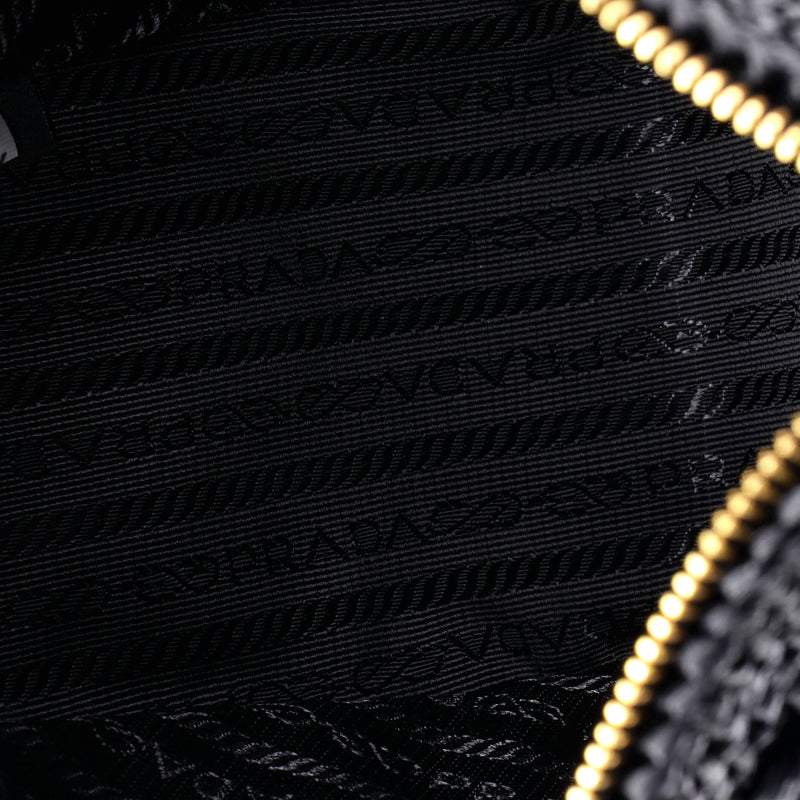 Triangle Logo Zip Crossbody Bag Crochet