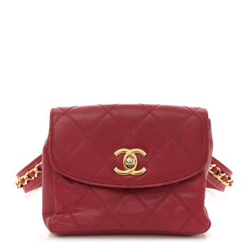 Lambskin Diamond Stitched Waist Chain