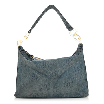 Chanel Denim Cc Small Hobo Light Blue
