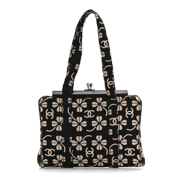 Canvas Cc Clover Clutch Black