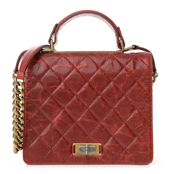 Glazed Calfskin Quilted Rita Top Handle