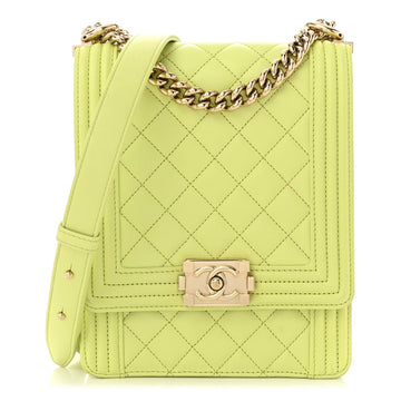 Calfskin Quilted North South Boy Flap