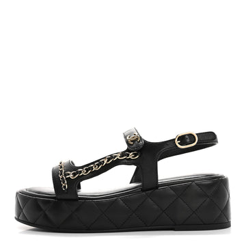 Lambskin Quilted Chain Cc Platform