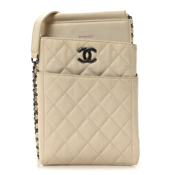 Calfskin Quilted Cc Waiter Clutch With