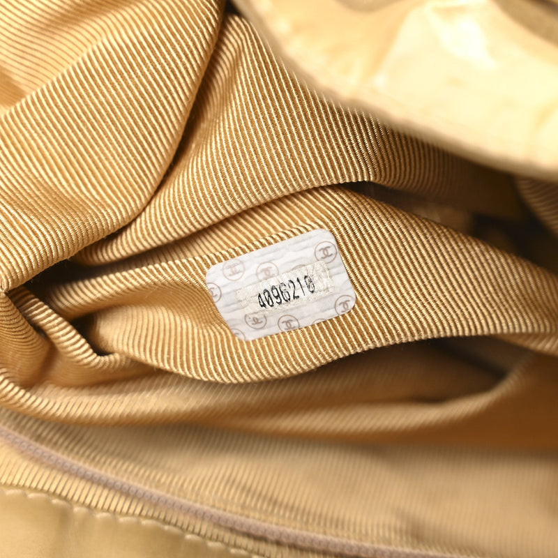 Vinyl Stitched Xl Bucket Bag Beige