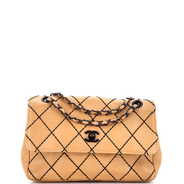 Surpique Flap Bag Quilted Leather Medium