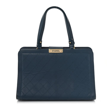 Grained Calfskin Stitched Large Label