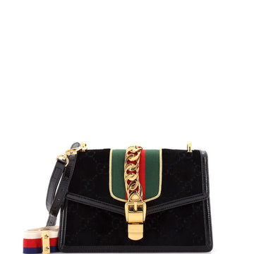 Gucci Sylvie Shoulder Bag Gg Velvet