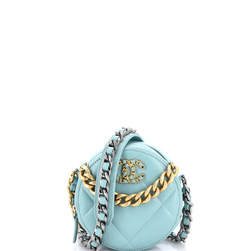 19 Round Clutch With Chain Quilted