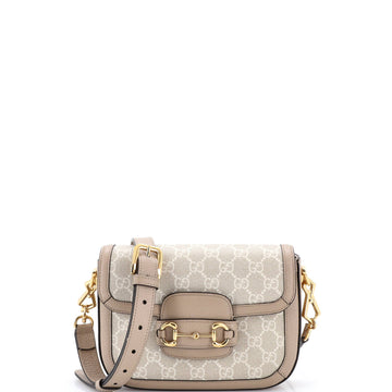 Gucci Horsebit Shoulder Bag Gg Coated