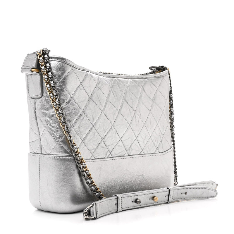 Metallic Aged Calfskin Quilted Medium
