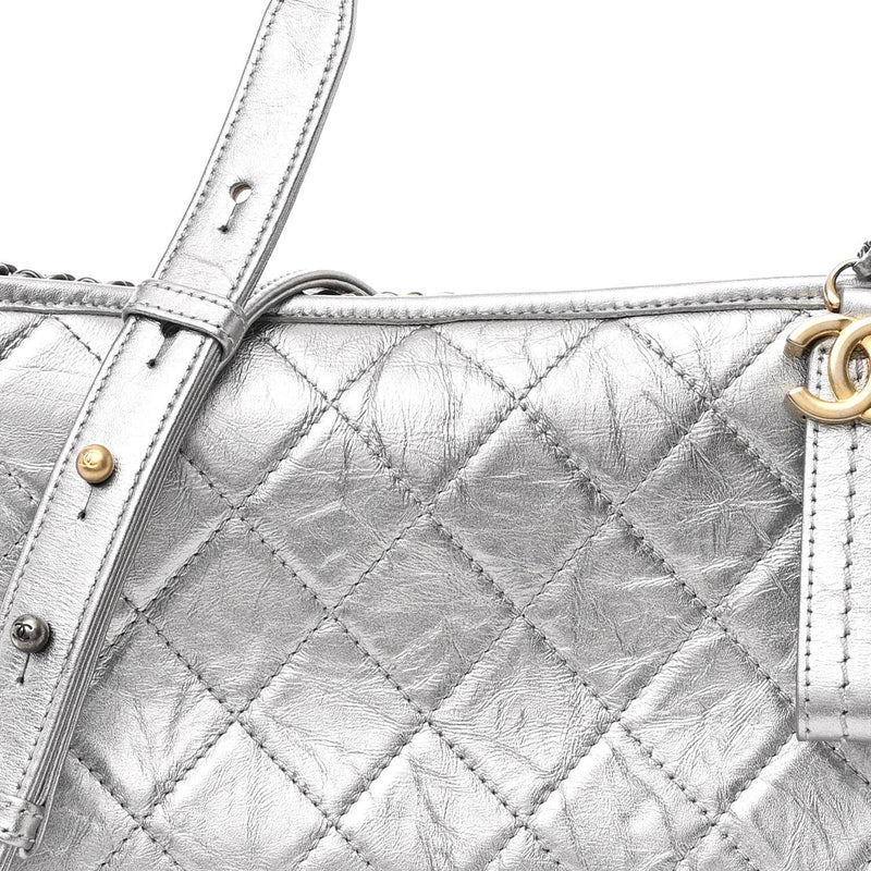 Metallic Aged Calfskin Quilted Medium