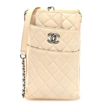 Calfskin Quilted Cc Waiter Clutch With