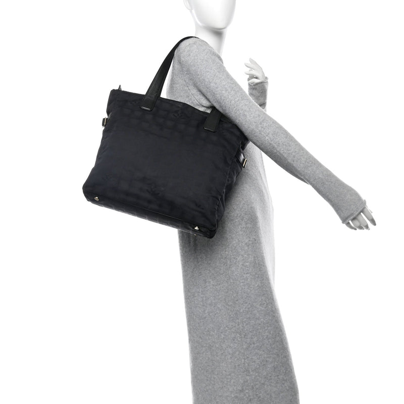 Nylon Large Travel Tote Black