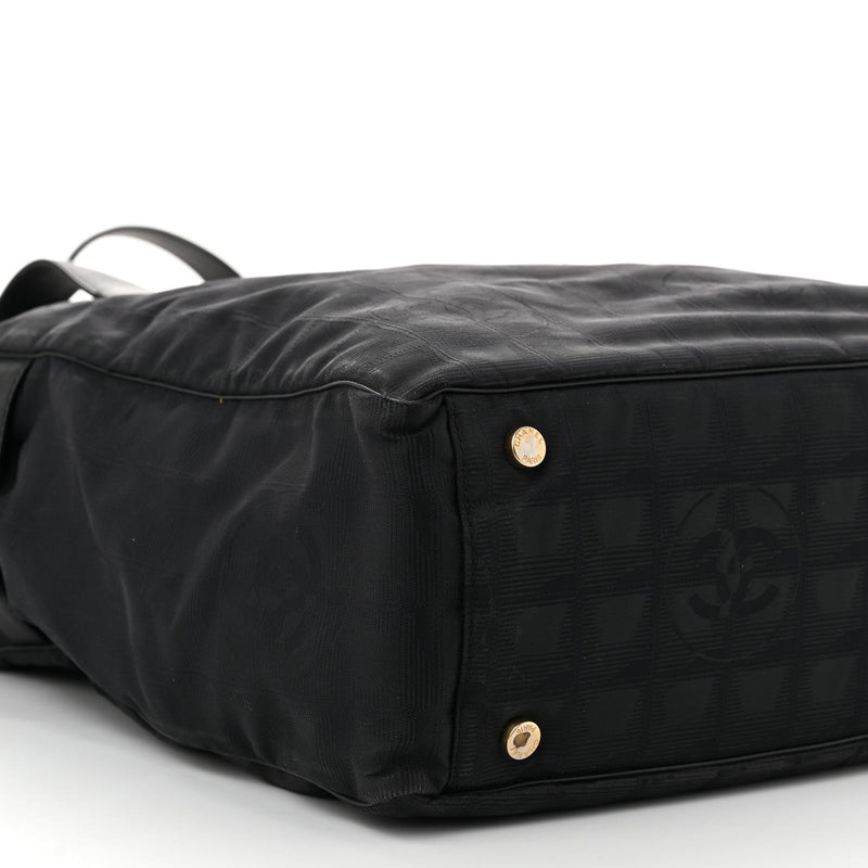 Nylon Large Travel Tote Black