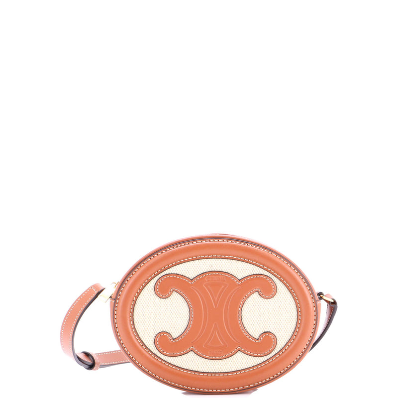 Triomphe Oval Crossbody Bag Canvas And