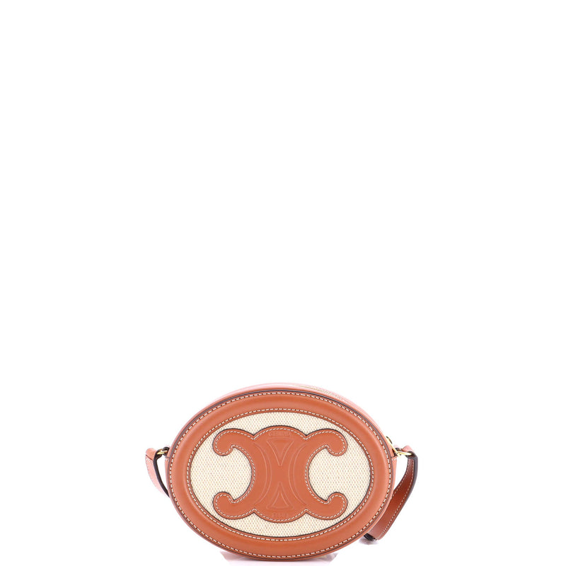 Triomphe Oval Crossbody Bag Canvas And