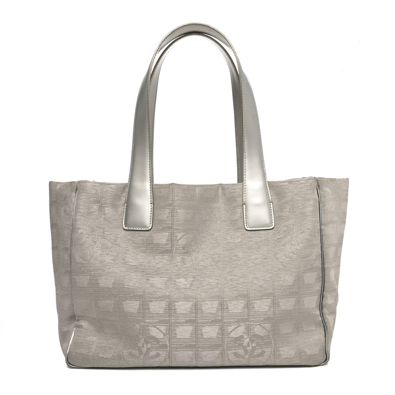 Metallic Nylon Travel Tote Silver