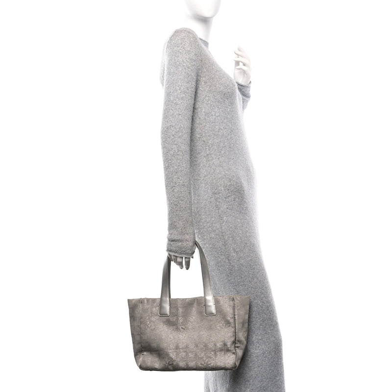 Metallic Nylon Travel Tote Silver