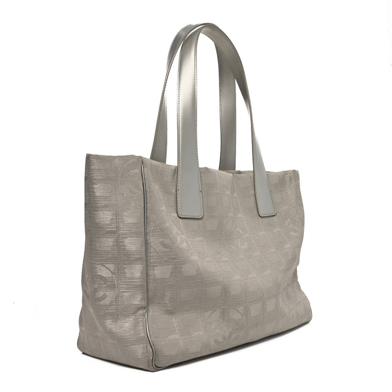 Metallic Nylon Travel Tote Silver