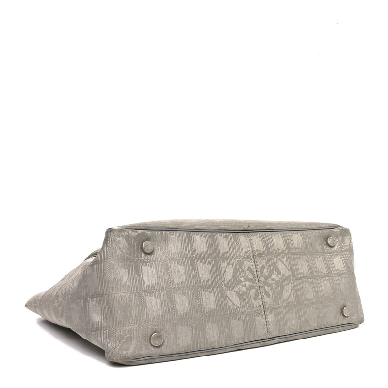 Metallic Nylon Travel Tote Silver