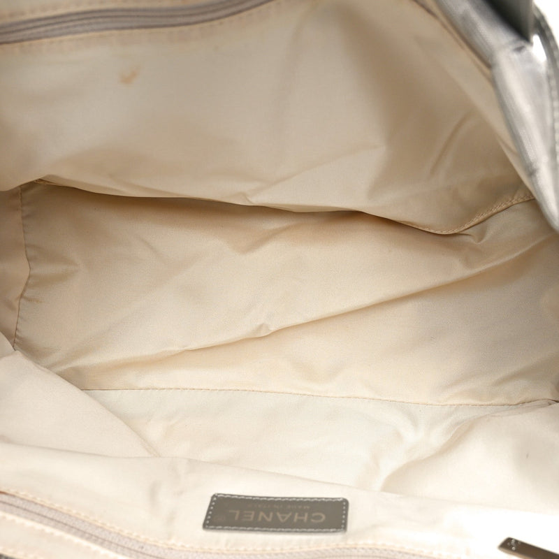 Metallic Nylon Travel Tote Silver